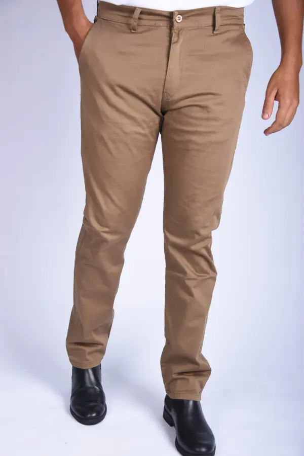 Pantalon en Toile Classique Us Polo Coupe Normale – Tabac-ref-459