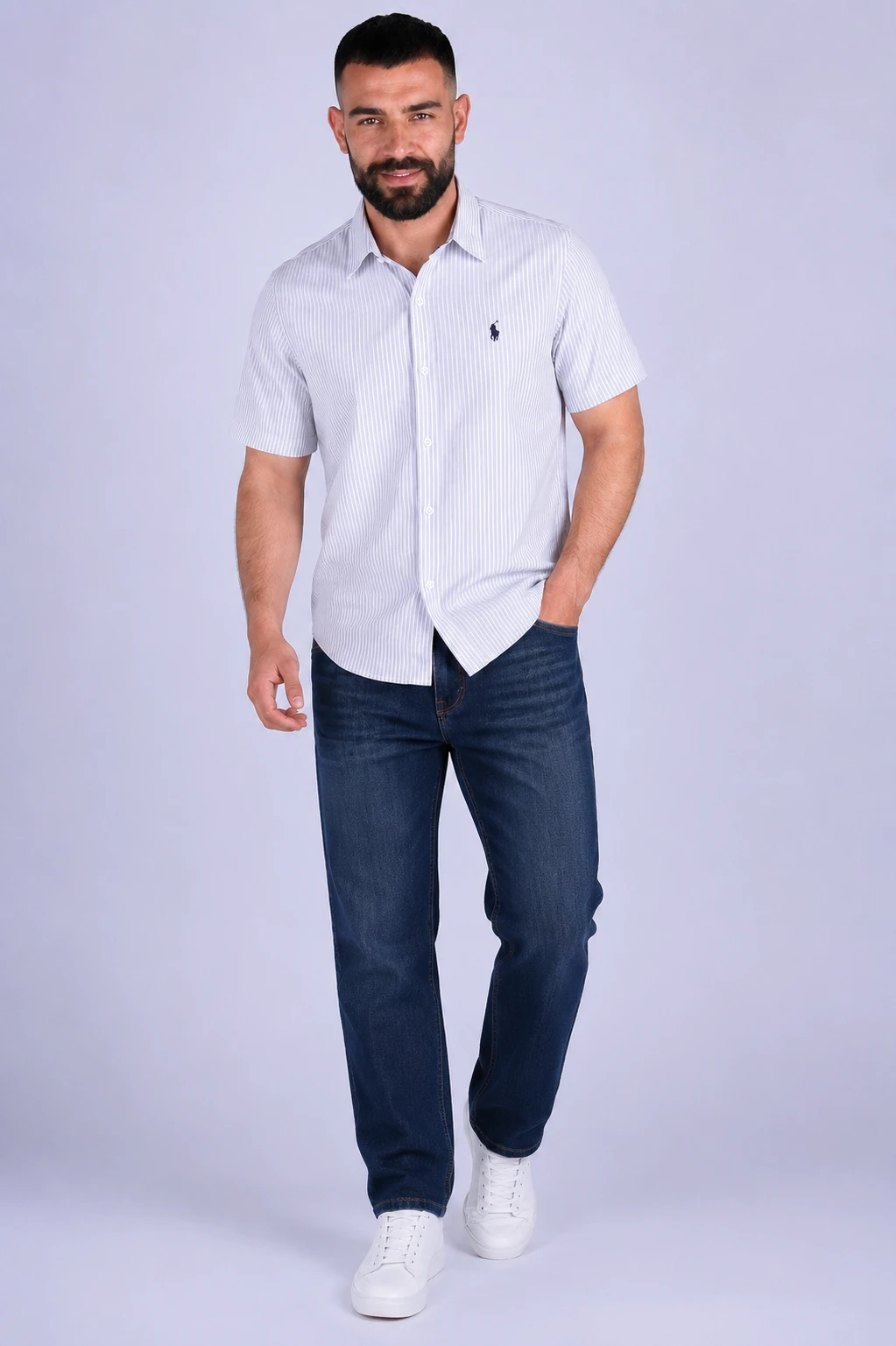Pack 2 Chemises Ralph Demi-Manches rayée – Chambray Cotton