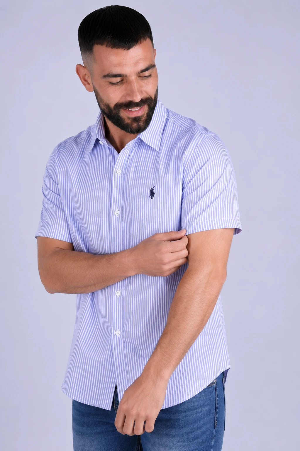 Pack 2 Chemises Ralph Demi-Manches rayée – Chambray Cotton