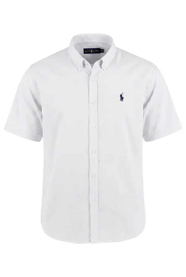 pack de 3 chemises Ralph lauren Oxford demi manche  Ref-CH71001D ( Blanche + Beige + Bleu roi )