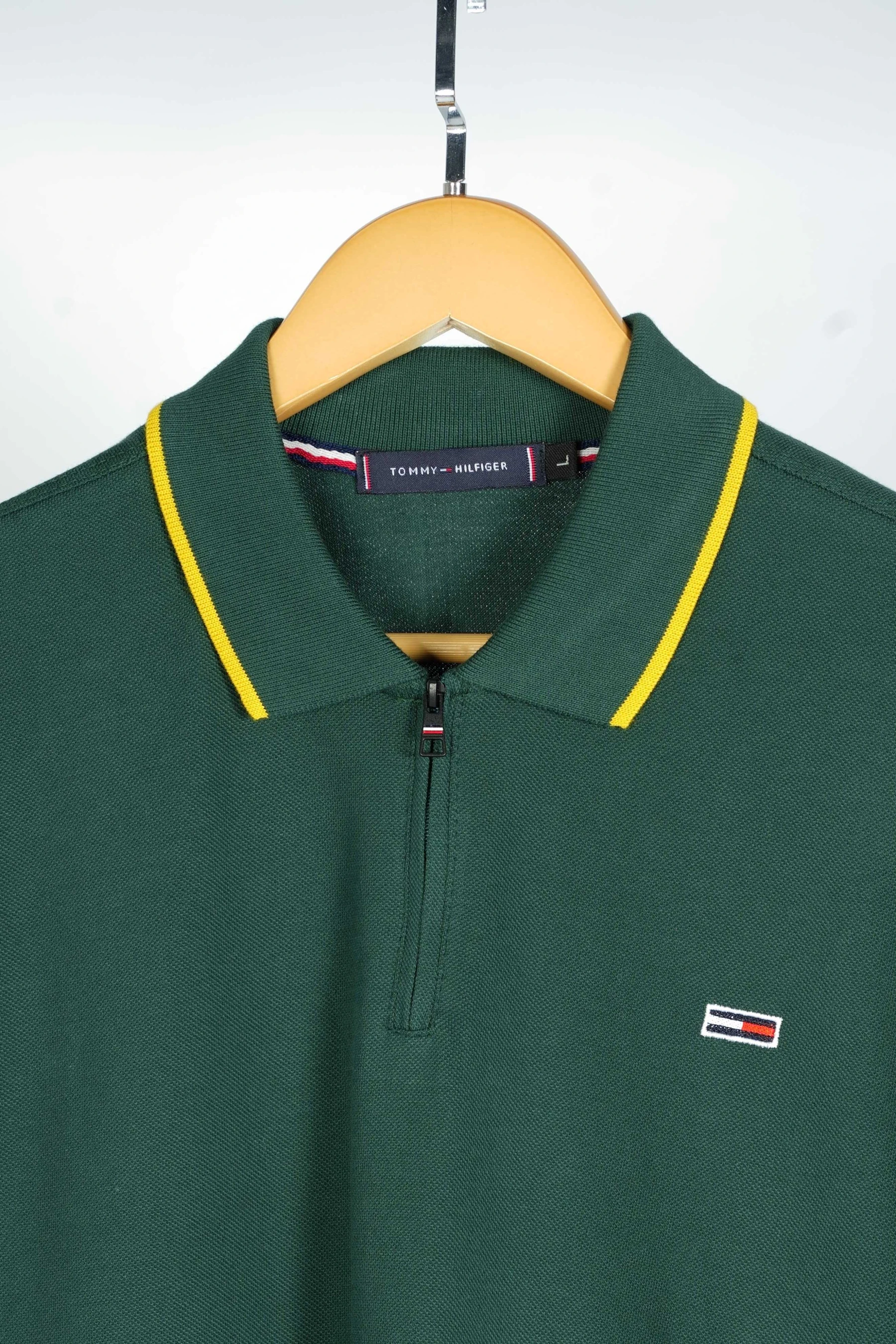 Polo shirt Tommy Demi Zip en coton piqué de Luxe Ref-PTH33N0-V