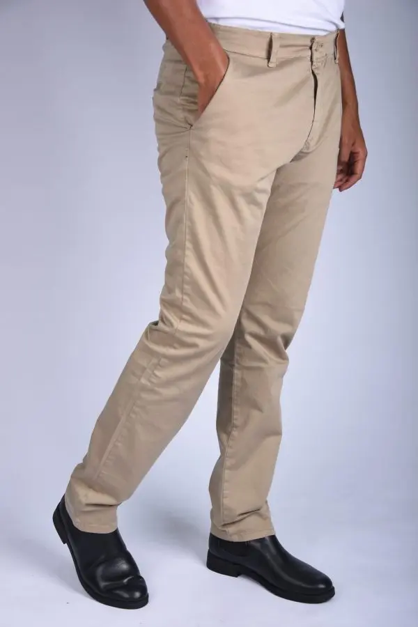Pantalon en Toile Classique Us Polo Coupe Normale -Beige ref-458