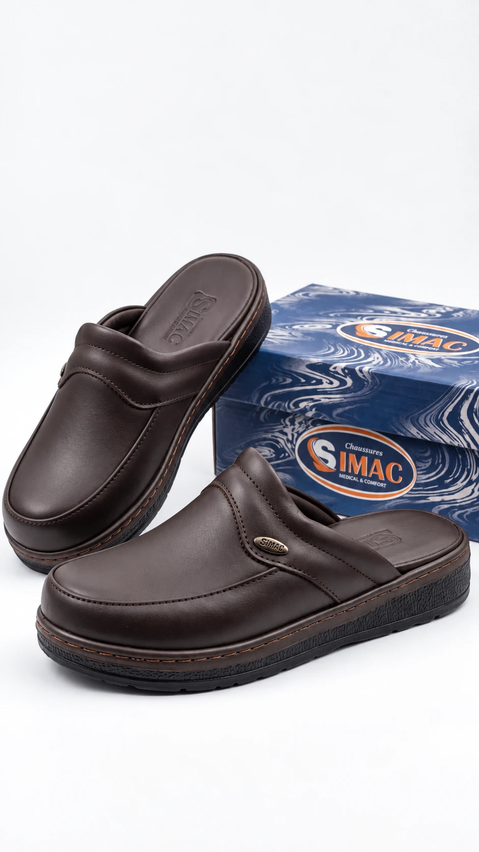 Sabot Médical Homme  – Cuir Naturel & Semelle en Polyuréthane 🇲🇦