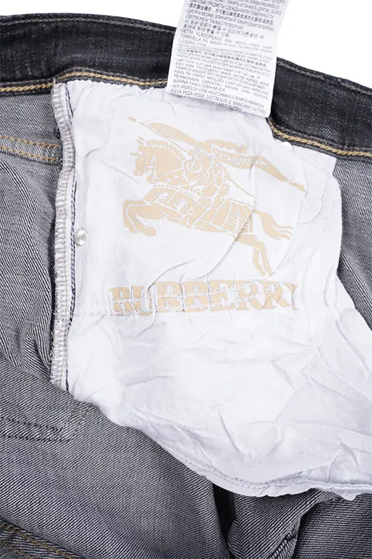 Jean Burberry Gris Noir 100% Coton Coupe Normal Ref-BR52911H