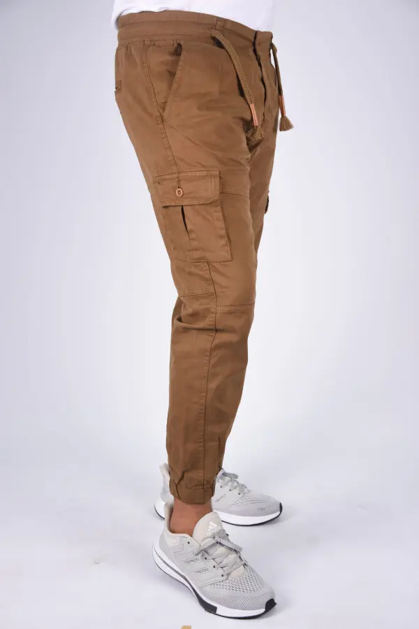 Pantalon jogger cargo En toile – Tabac-ref-472
