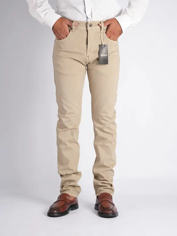 Pantalon en toile piqué léger 100% coton Coupe Normal Ref-HV5ZZ31P ( Biege )