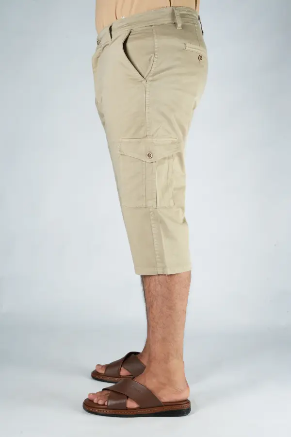 Pack de 3 Pantacourt Massimo Dutti En Toile Léger Ref-PM66251J ( Vert Royale + Beige + Noir )