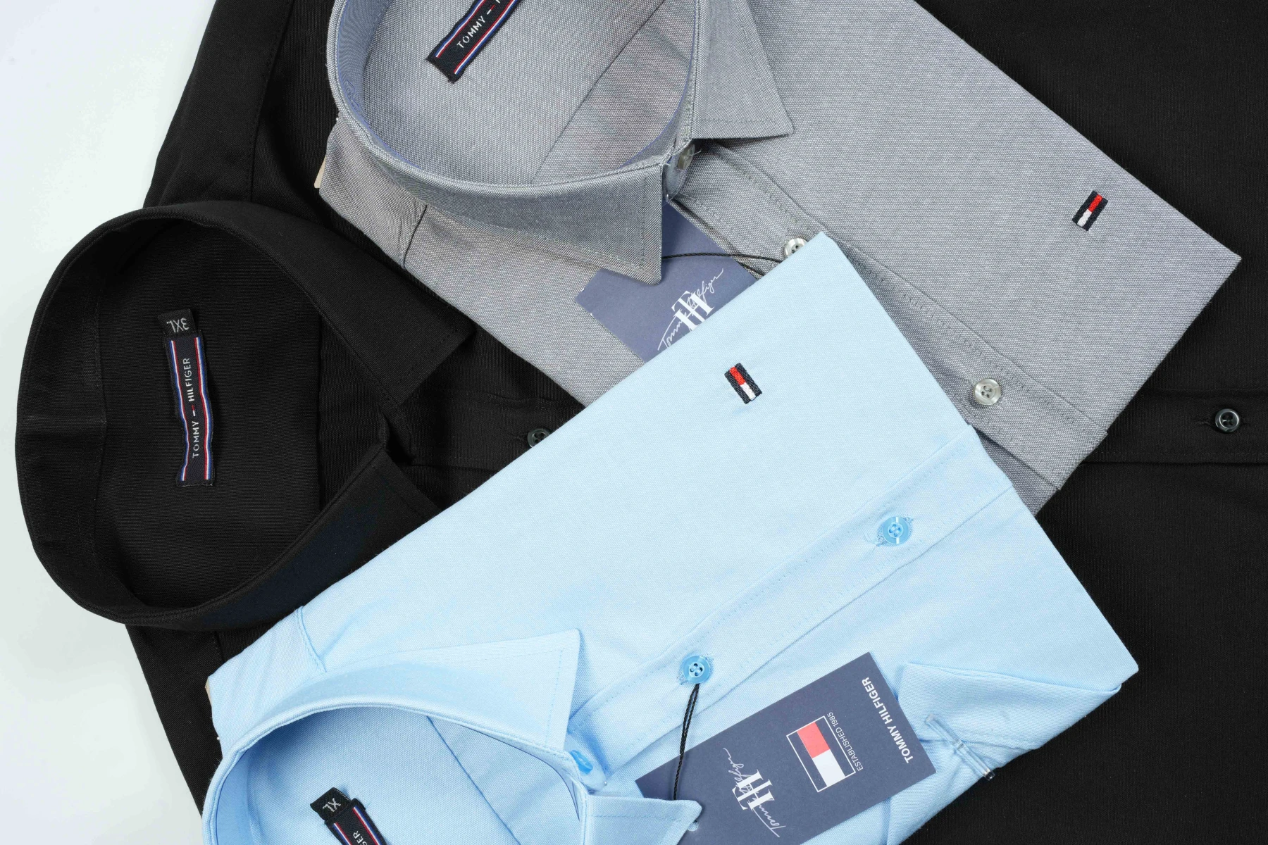 Pack 3 Chemises Tommy Demi-Manches – Chambray Cotton