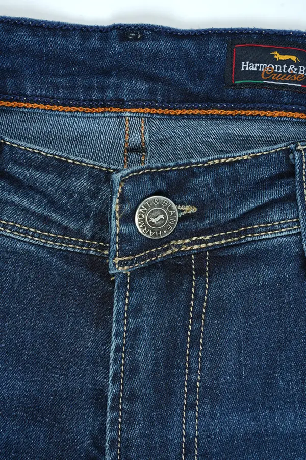 Jean Harmont&Blaine® Bleu Délavé 100% Coton Coupe Normal Ref-HB00942D