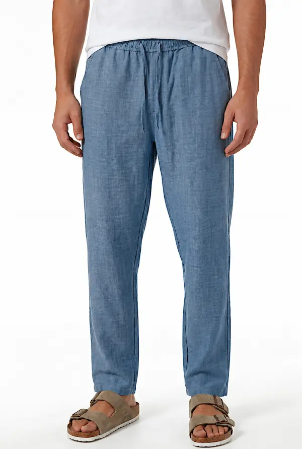 Pantalon Homme en Pur Lin Relaxed Fit  Ref-RL722917