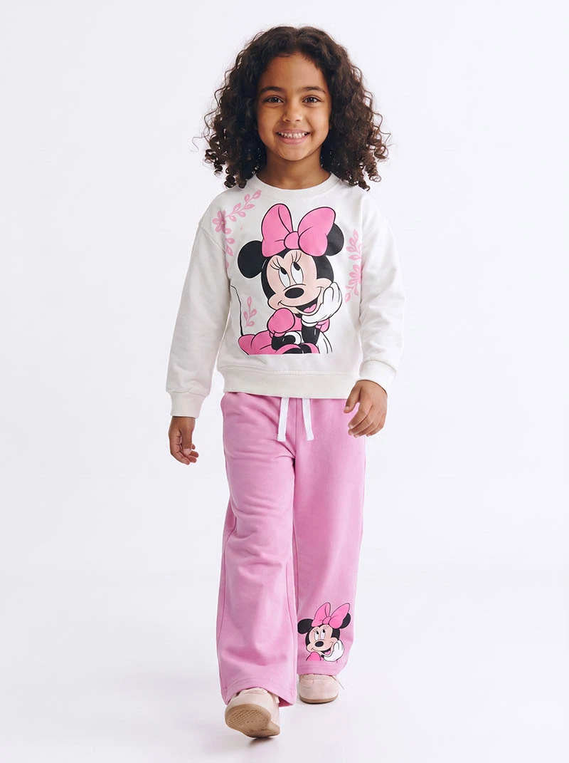 Ensemble 3D Minnie Mouse Blanc & Rose en premuim montonet Turc