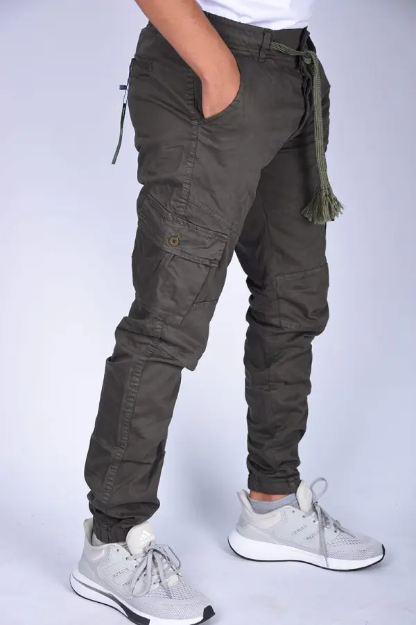 Pack de 2 Pantalons cargo confort ( Noir +Vert Militaire) ref-CG9654