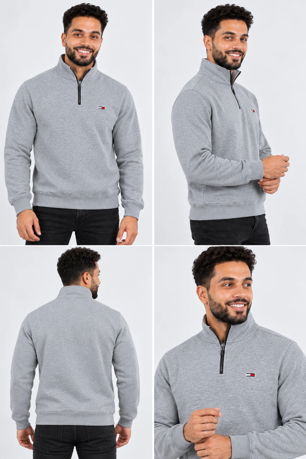 Pack Trio Tommy  Demi-Zip  – 3 Couleurs Premium : Noir, Gris & Beige**