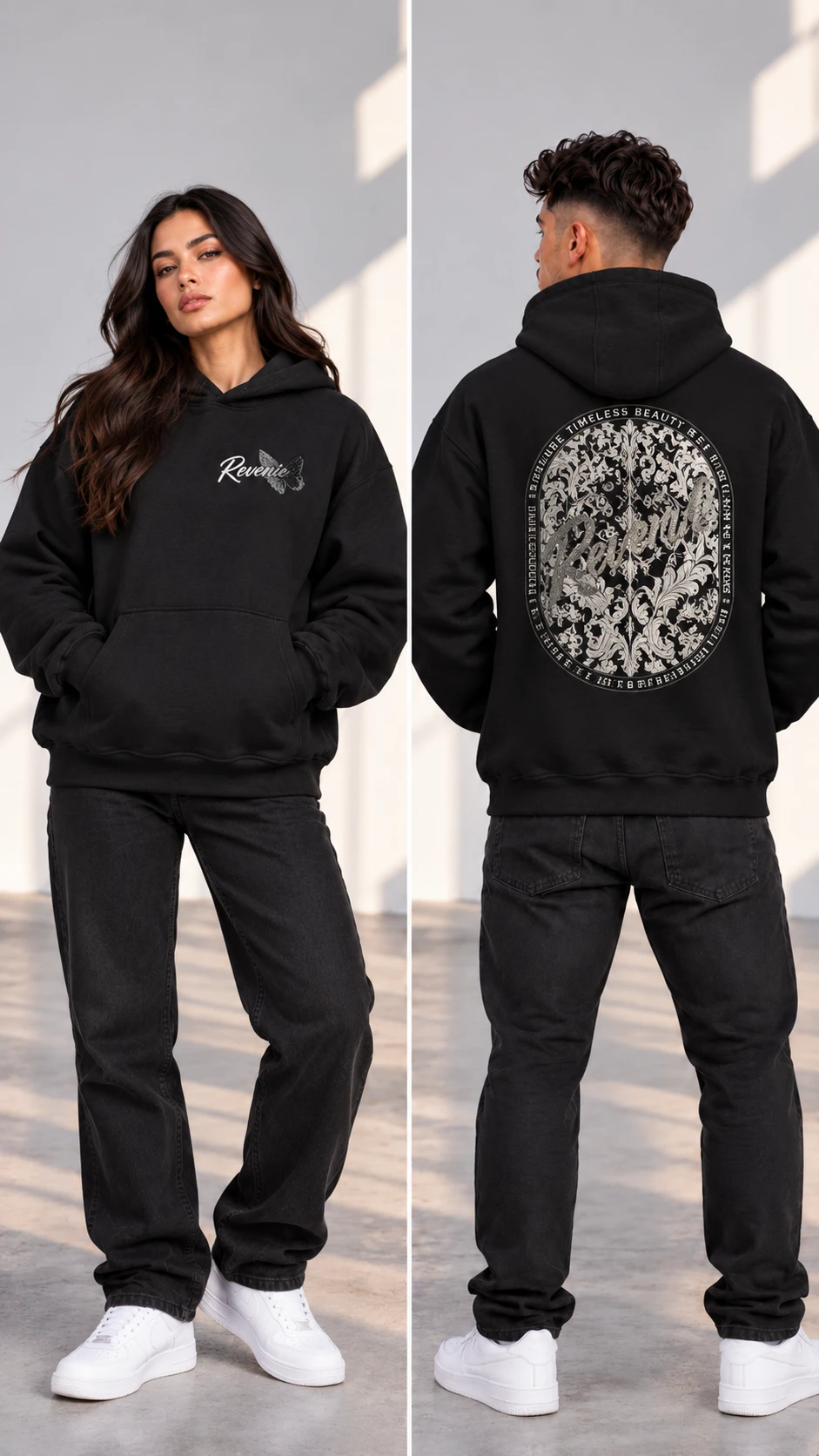 Pack 3 Hoodies Oversize Unisex , Designs Uniques, Impression DTF «ق» «حلم»