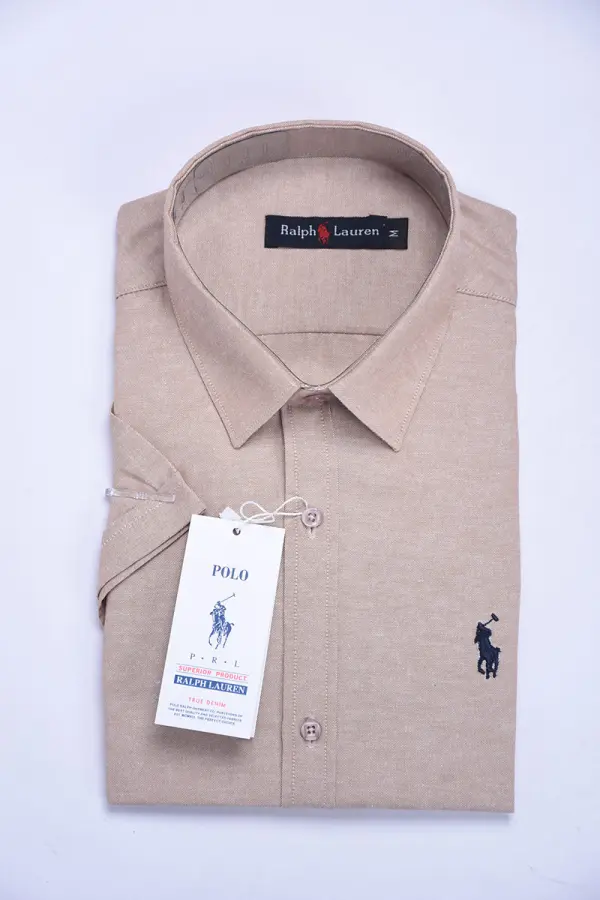 pack de 3 chemises Ralph lauren Oxford demi manche  Ref-CH71001D ( Blanche + Beige + Bleu roi )