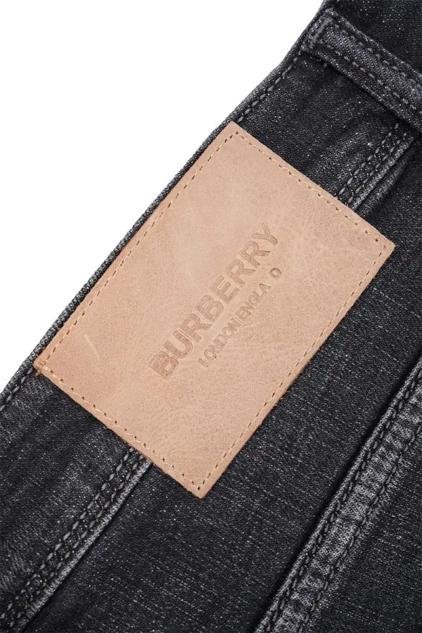 Jean Burberry Gris Noir 100% Coton Coupe Normal Ref-BR52911H