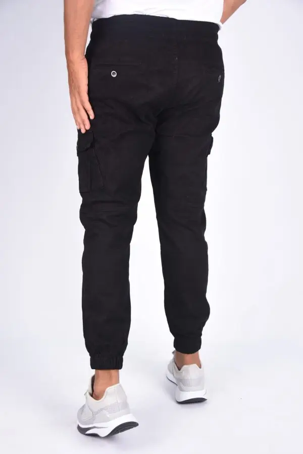 Pantalon jogger cargo En toile – Noir-ref-x471