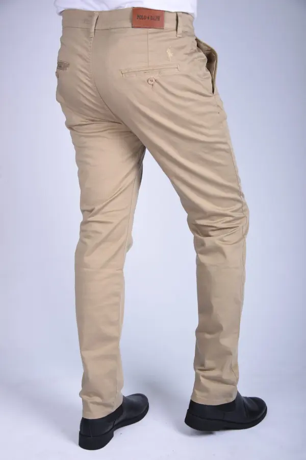 Pantalon en Toile Classique Us Polo Coupe Normale -Beige ref-458