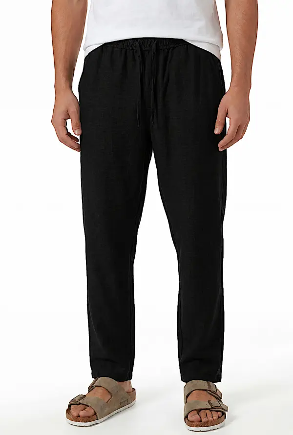 Pantalon Homme en Pur Lin Relaxed Fit  Ref-RL722917
