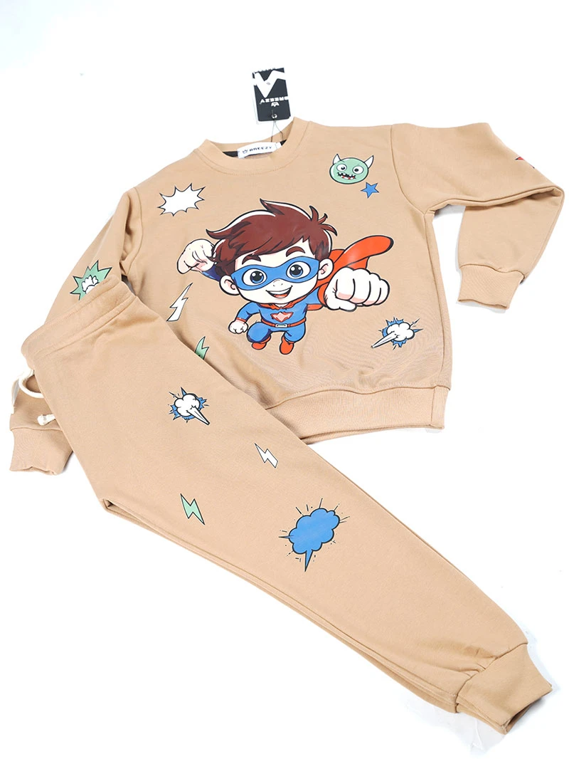 Ensemble 3D Flying Boy Beige en premuim montonet Turc