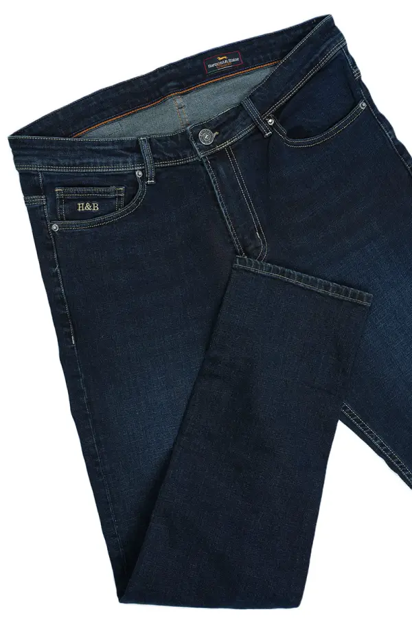 Jean Harmont&Blaine® Bleu Foncé 100% Coton Coupe Normal Ref-HB00942D