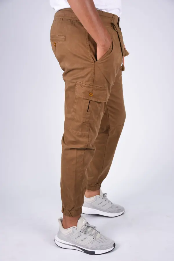 Pantalon jogger cargo En toile – Tabac-ref-472