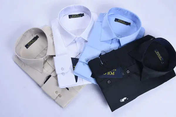 Pack de 4 Chemises Ralph En pur Coton Ref-Pck122330 ( Noir + Blanche + Beige + Bleu ciel )