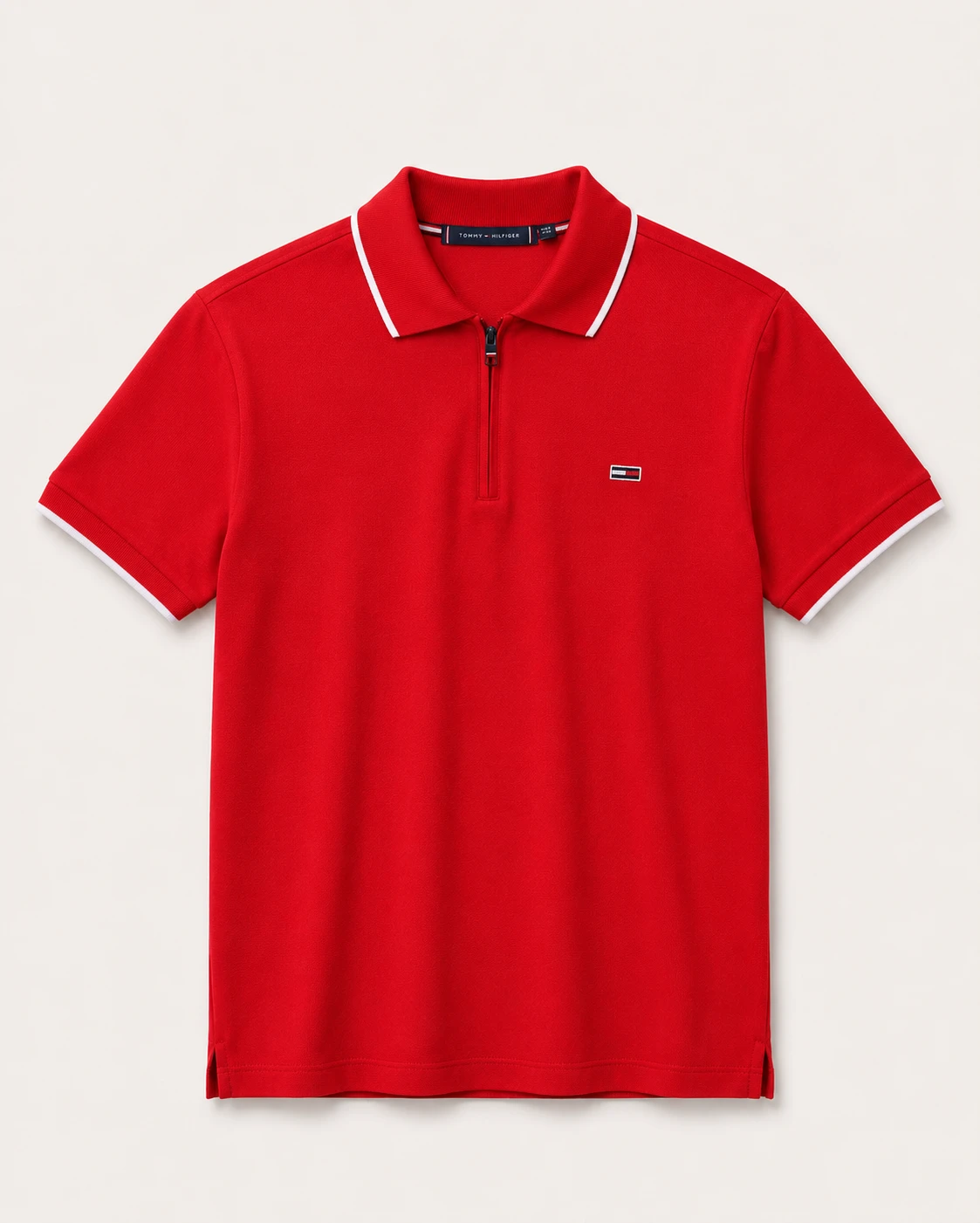 Polo shirt Tommy Demi Zip en coton piqué de Luxe Ref-PTH33N0-V