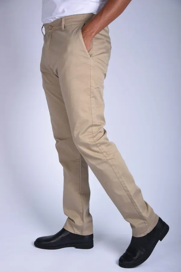 Pantalon en Toile Classique Us Polo Coupe Normale -Beige ref-458