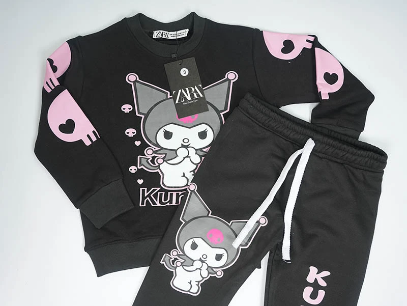 Ensemble 3D Kuromi Noir en premuim montonet Turc